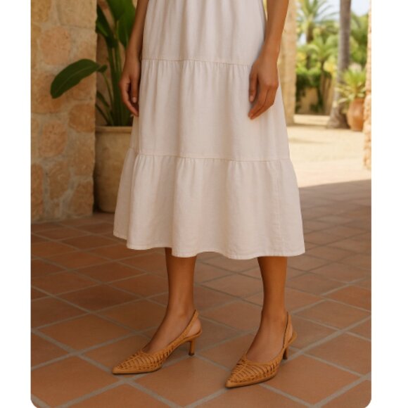 Ulla Johnson Natural Leather Slingback Braid Detail Kitten Heel size 37/6.5 - Picture 2 of 13